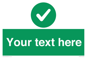 Custom green background, green circle with tick